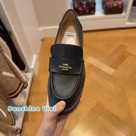 NEW In Box COACH Ruthie Loafer Women's Black Leather CM587 us 5 - Picture 1 of 5